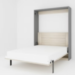 Queen Size Vertical Wallbed Gothic Grey & Moldau Acacia Light