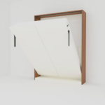 Queen Size Vertical Wallbed Lyon Walnut & Frosty White