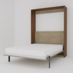 Queen Size Vertical Wallbed Lyon Walnut & Rigato Walnut Light